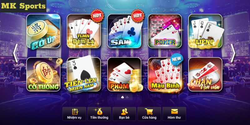 Top game bài hấp dẫn nhất tại MK Sport 